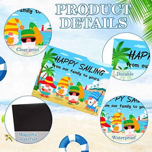 2 Pcs Large Graduation Cruise Door Magnet 8.46 X 10.82 Inch Summer Gnome Palm Tree Fridge Refrigerator Car Magnets Tropical Cruise Door Magnetic Decorations (Summer) #TOP2