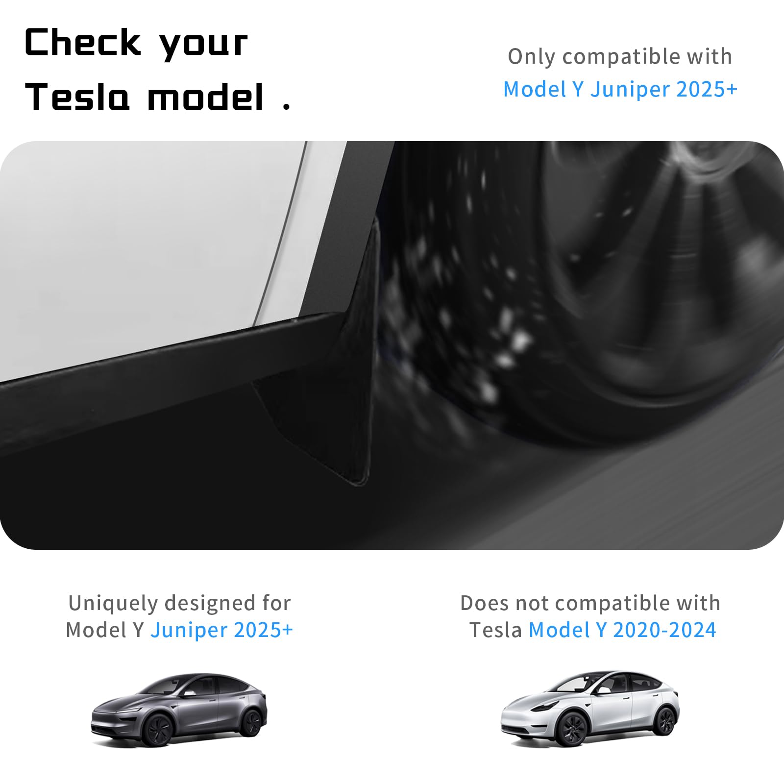Kit 4 Bavettes De Garde-boue Pour Tesla Model Y 2025-2026 - En TPE, Protection Sans Perçage, Design Breveté Basenor