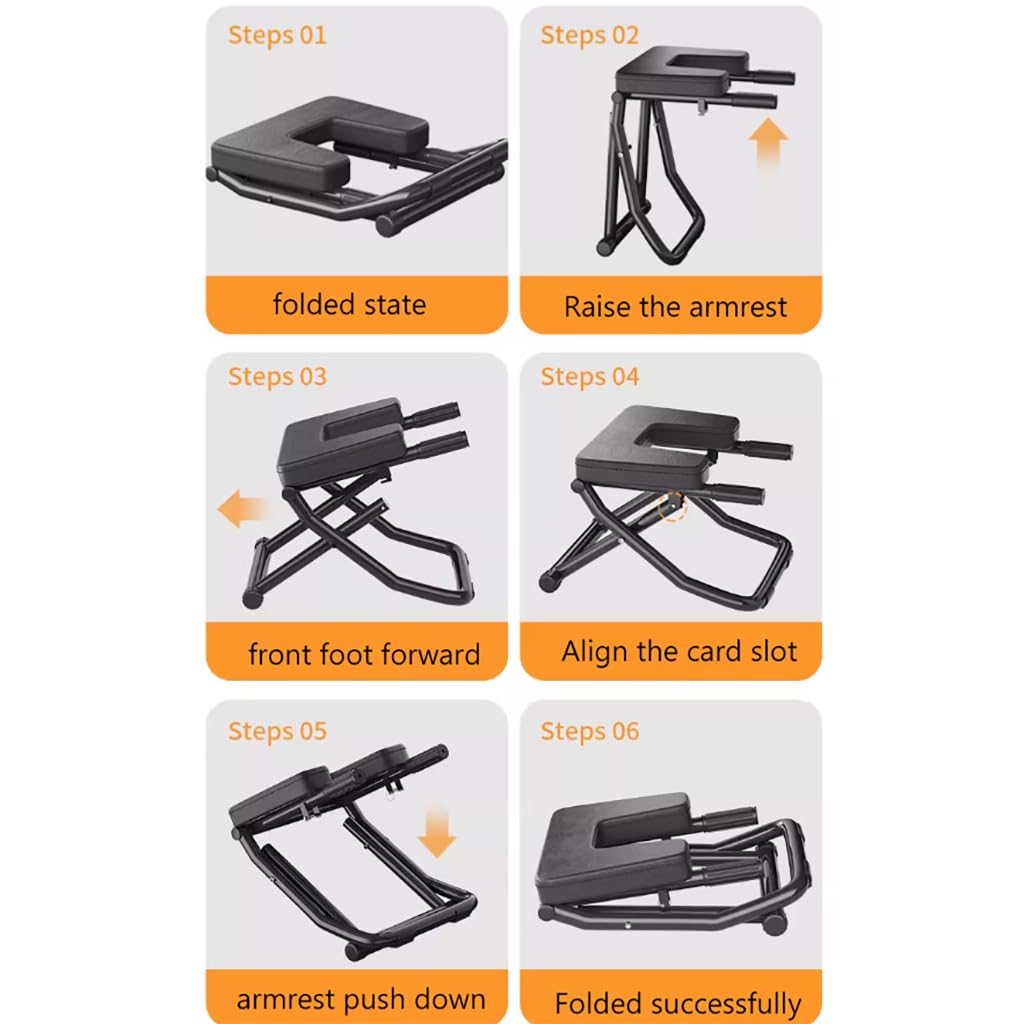 Sgabello per Verticale per Yoga Sedia assistita per Yoga Struttura in Acciaio Metallico Sedia Yoga Pieghevole Portatile Allenatore per Verticale,Red