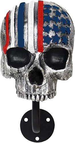 Miniatura 2 de Soporte para casco de motocicleta, soporte para casco con forma de calavera con soporte de casco de pared Netbag, accesorios para colgar para