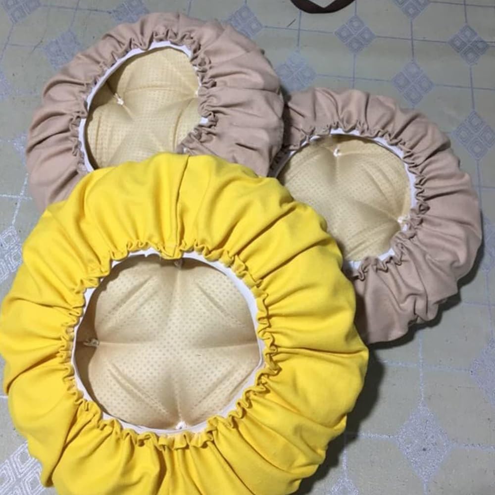 Grube niebieskie okrągłe poszewki na poduszki na krzesła na stołki barowe, antypoślizgowe, z elastycznymi taśmami, 30 cm, tapicerowane poduszki na krzesła drewniane/metalowe, wygodne i stylowe