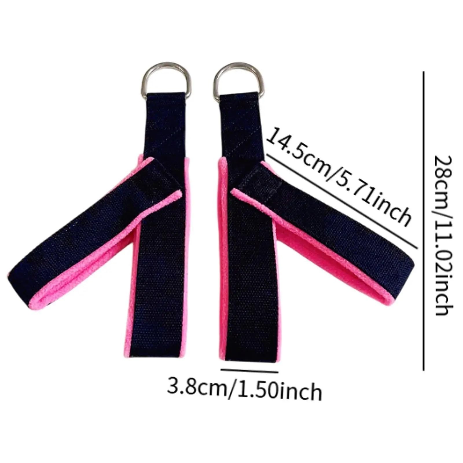 łóżko do jogi 2PCS Pilates Straps Reformer Paski D pierścień rdzeń talii tylne pętle nogi Pętle fitness do ćwiczeń mężczyzn w domu kobiety deska do ćwiczeń(Pink)