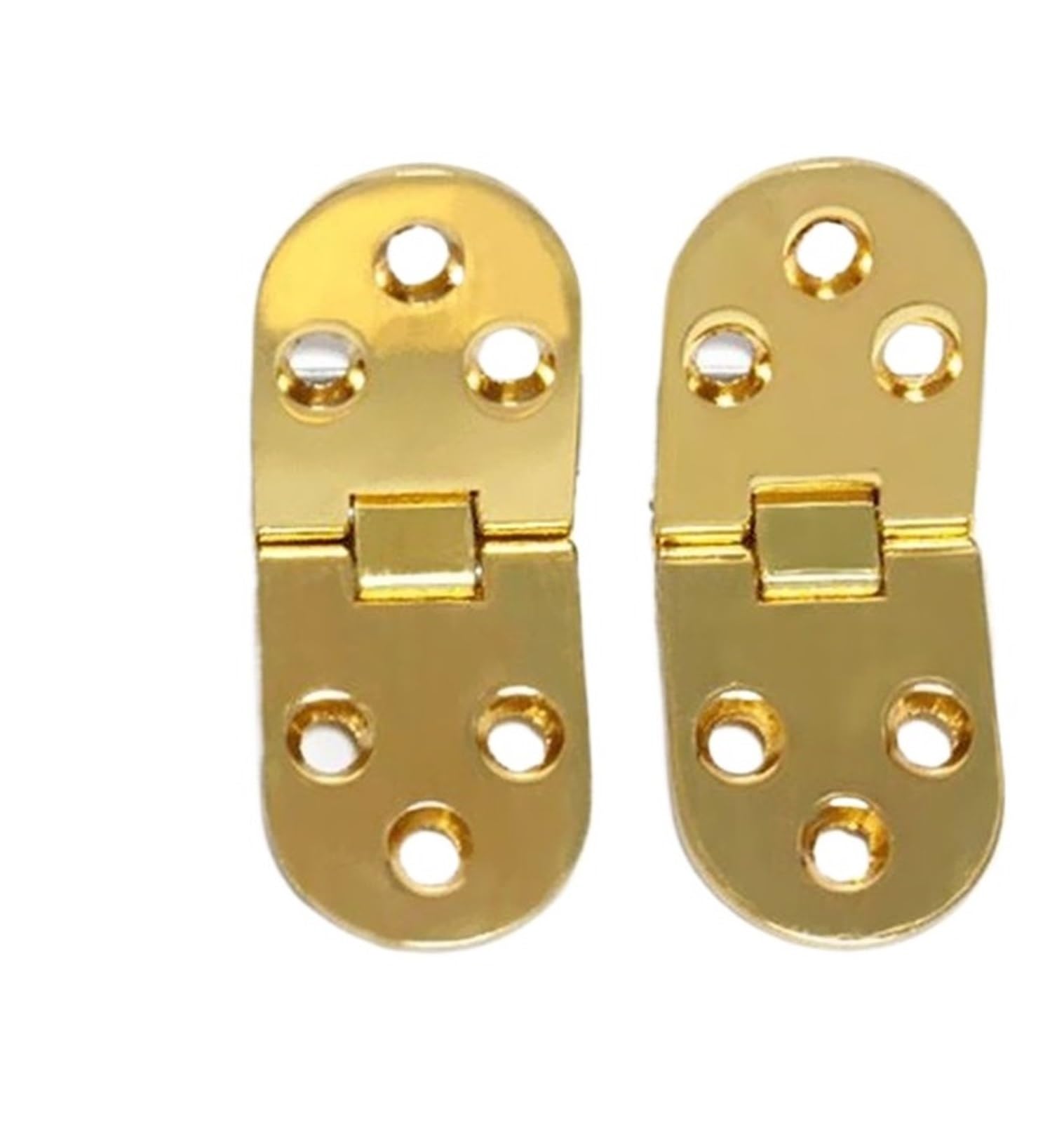 Znjamn Gold 2Pcs Zinc Alloy Flush Hinges 180 Degree Cabinet Door Semicircle Furniture Accessories For Folding Furniture(Gold)