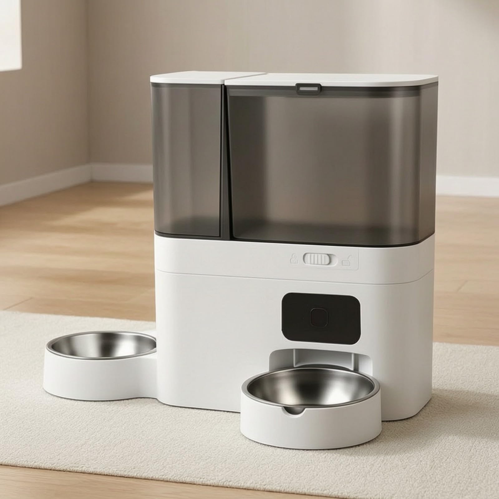 Distributore Automatico di Cibo da Pulire Distributore con Orologio Compatto Abbeveratoio per, Stile B Video