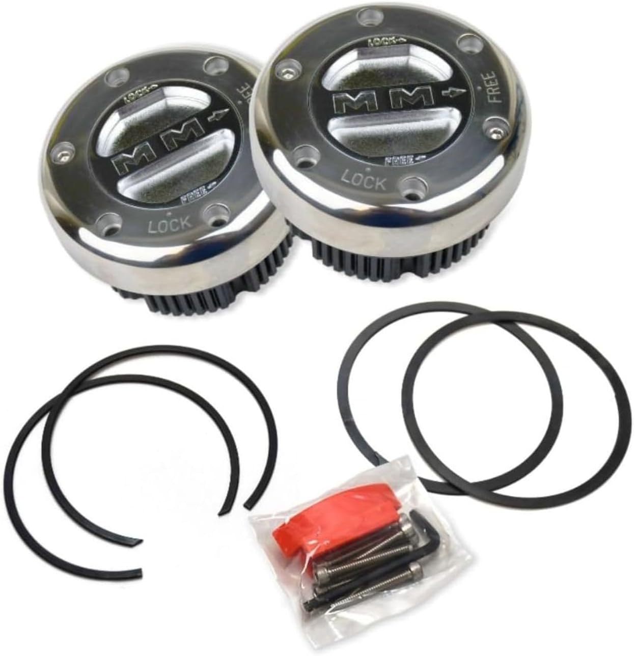 MILE MARKER 449S/S Pair of Premium Locking Hubs fits 1999-2004 F250 F350 F450 F550 | Reliable in Extreme Off Road Conditions | Replaces Original Equipment Manual or Automatic Hubs
