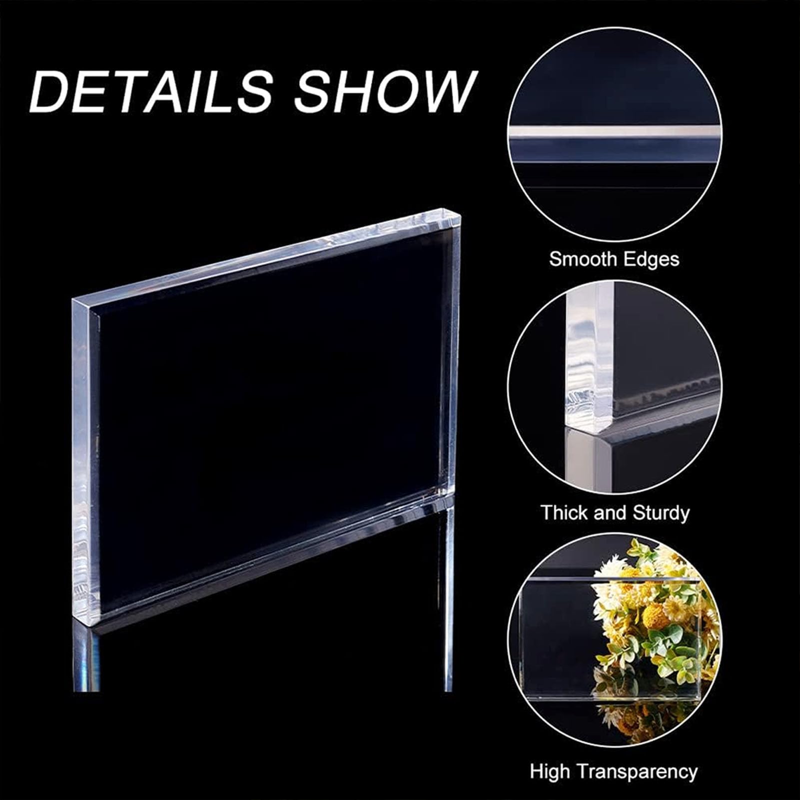 Espositore in Acrilico con Blocco Trapezoidale Smussato, Base Trasparente, Alzate Trasparenti, Cubo Solido, Spessore 2,5cm per Negozio, Galleria, Ufficio,20x20