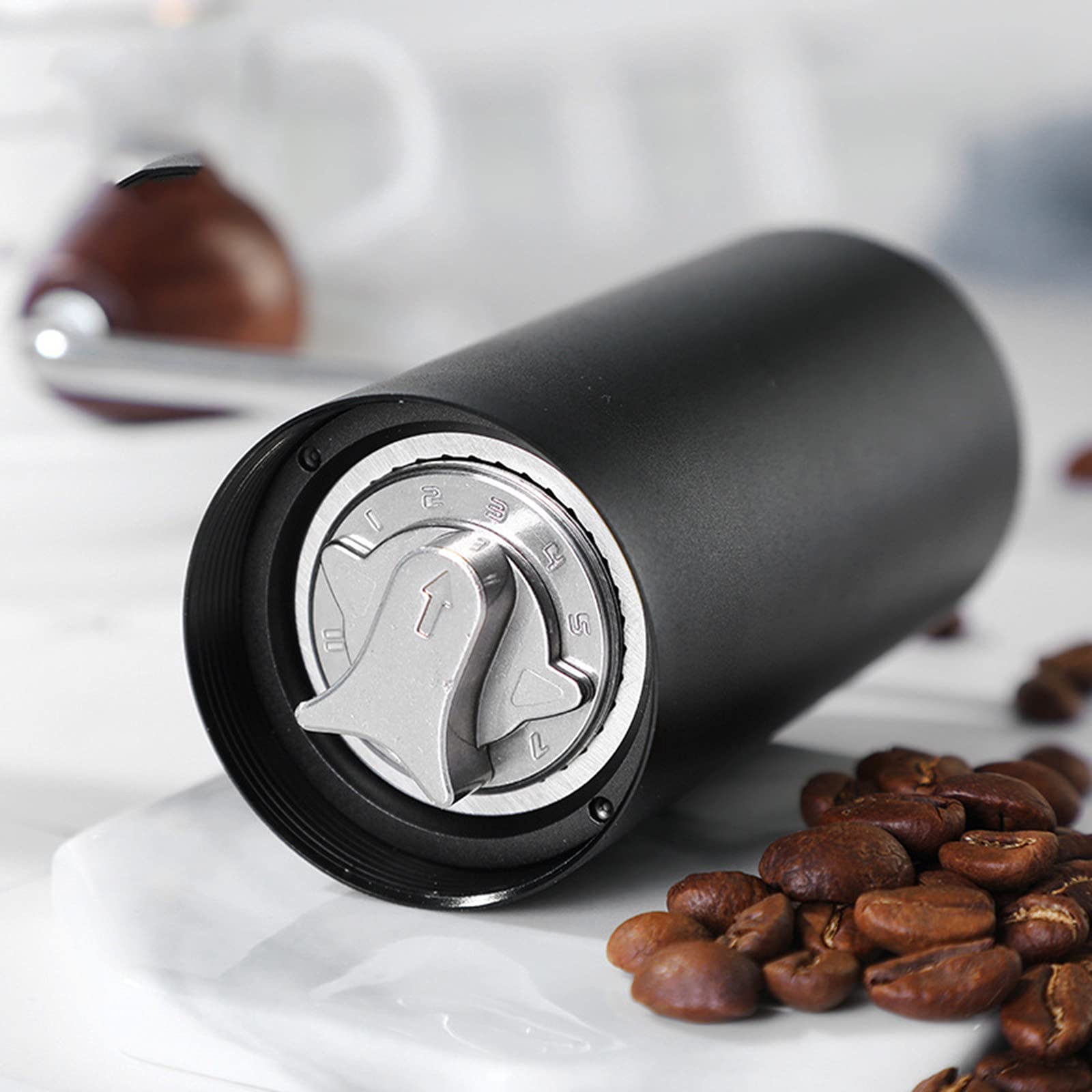 Molinillo de café manual, molinillo de mano, molinillo de mano portátil de acero inoxidable, molinillo de café en grano, molinillo de acero inoxidable, capacidad 20G