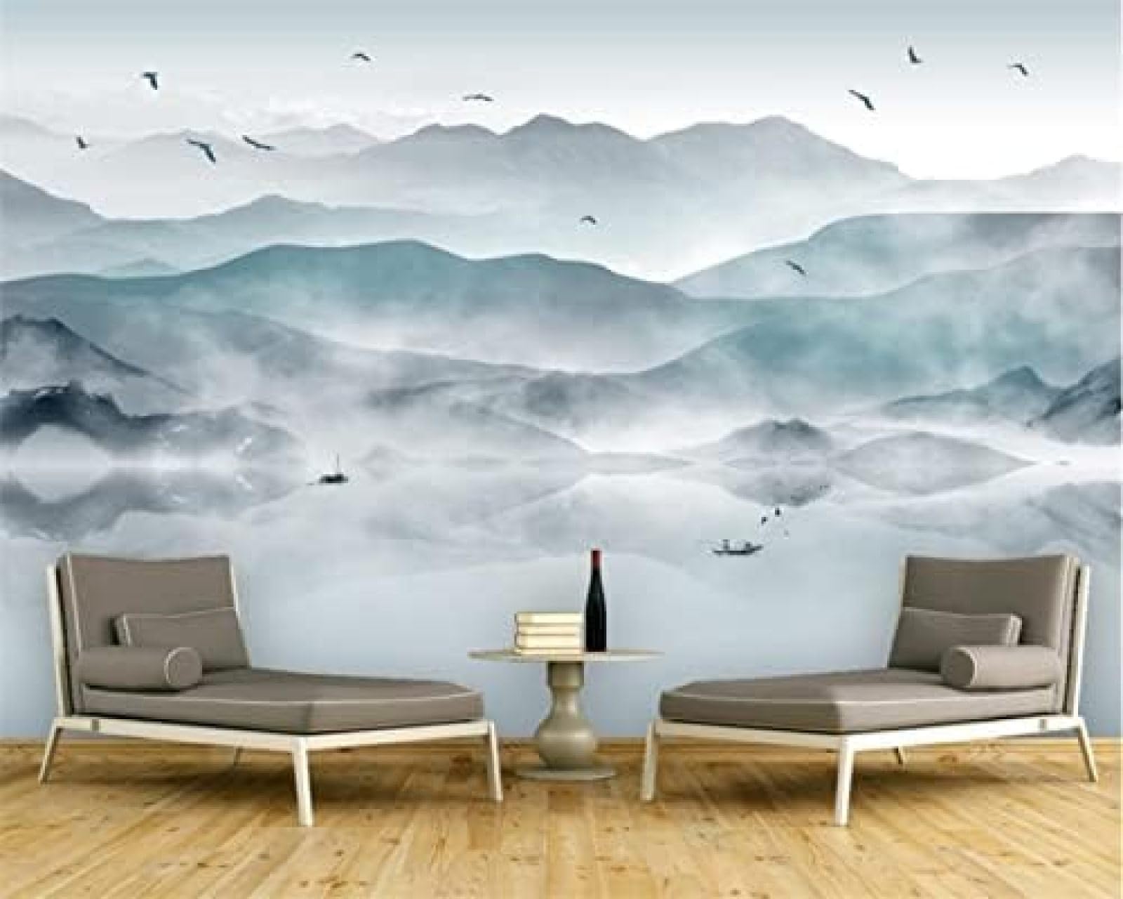 Papier Peint 3D Paysage de Montagne XLMING pour Mur de Chambre à Coucher et Salon
