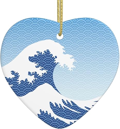 Kanagawa - Adornos japoneses de Navidad de gran ola 2023, adornos para árbol de Navidad, adorno para el primer hogar, decoración de Navidad, regalos