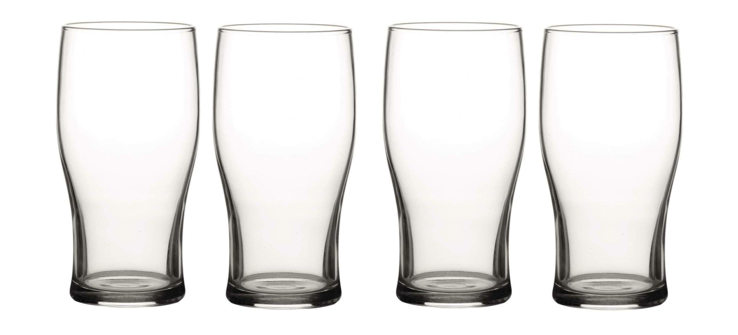 Nobel Classic British Pint Glasses, 20oz Craft Beer Tumbler, Easy Stacking, (Set of 4)