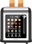 2 Slice Toaster Touch Screen, Stainless Steel Toasters Digital Timer 2 Slot Toasters, 8 Shade Settings 6 Bread Types for Bagel, Cancel, Defrost (Grey)
