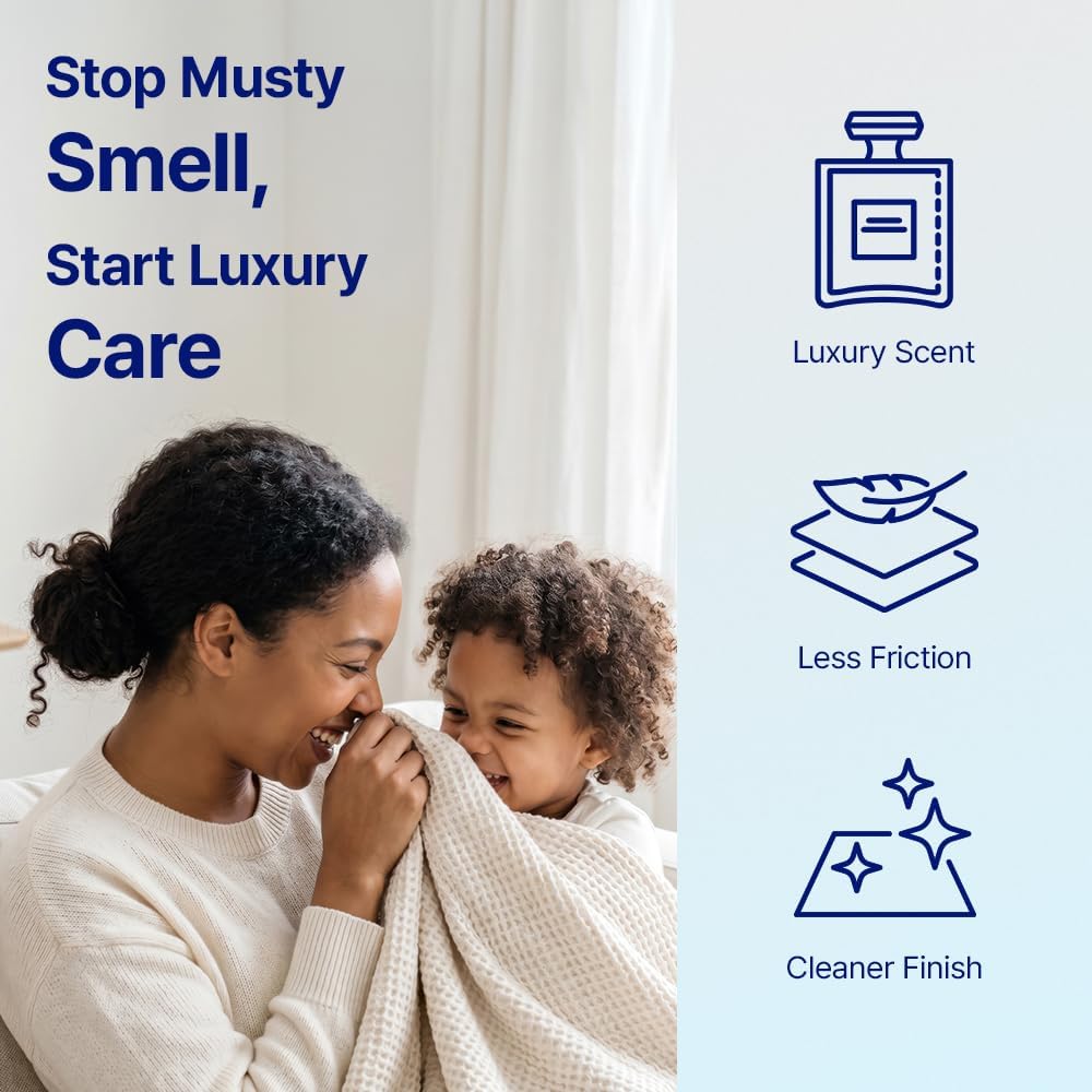 Cottoner Dryer Sheets White Linen Fragrance | Korean Premium Fabric Softener Laundry Sheets | Long-Lasting Pure & Soft Scent | No Microplastics | Individually Sealed (1 Box, 40 Sheets)