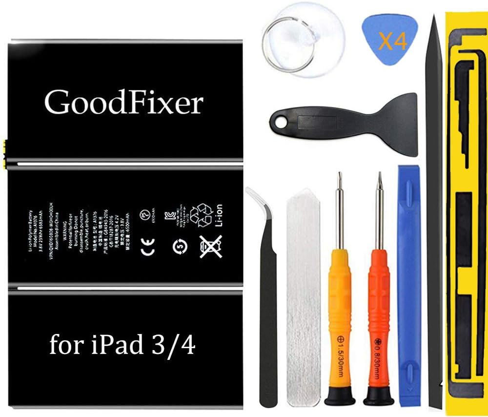 for Apple iPad 2 Battery Replacement [Not Air 2],Just for Model A1395,A1396,A1397, with Complete Repair Tools, New 0 Cycle - 6930mAh Li-ion Replacement Battery