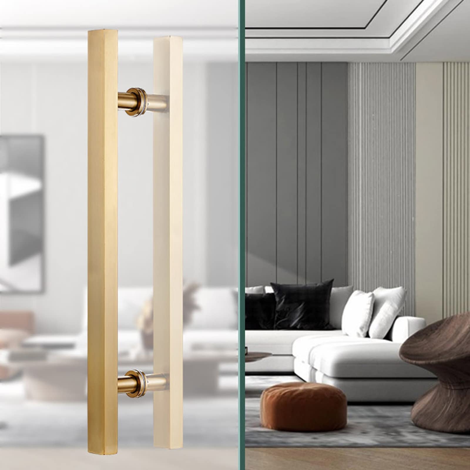Poignée de porte commerciale dorée en acier inoxydable luxe de 120 cm