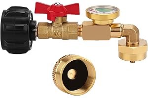 WADEO Propane Fill Valve Adapter: 1LB to 20LB Propane Refill with Safety Features