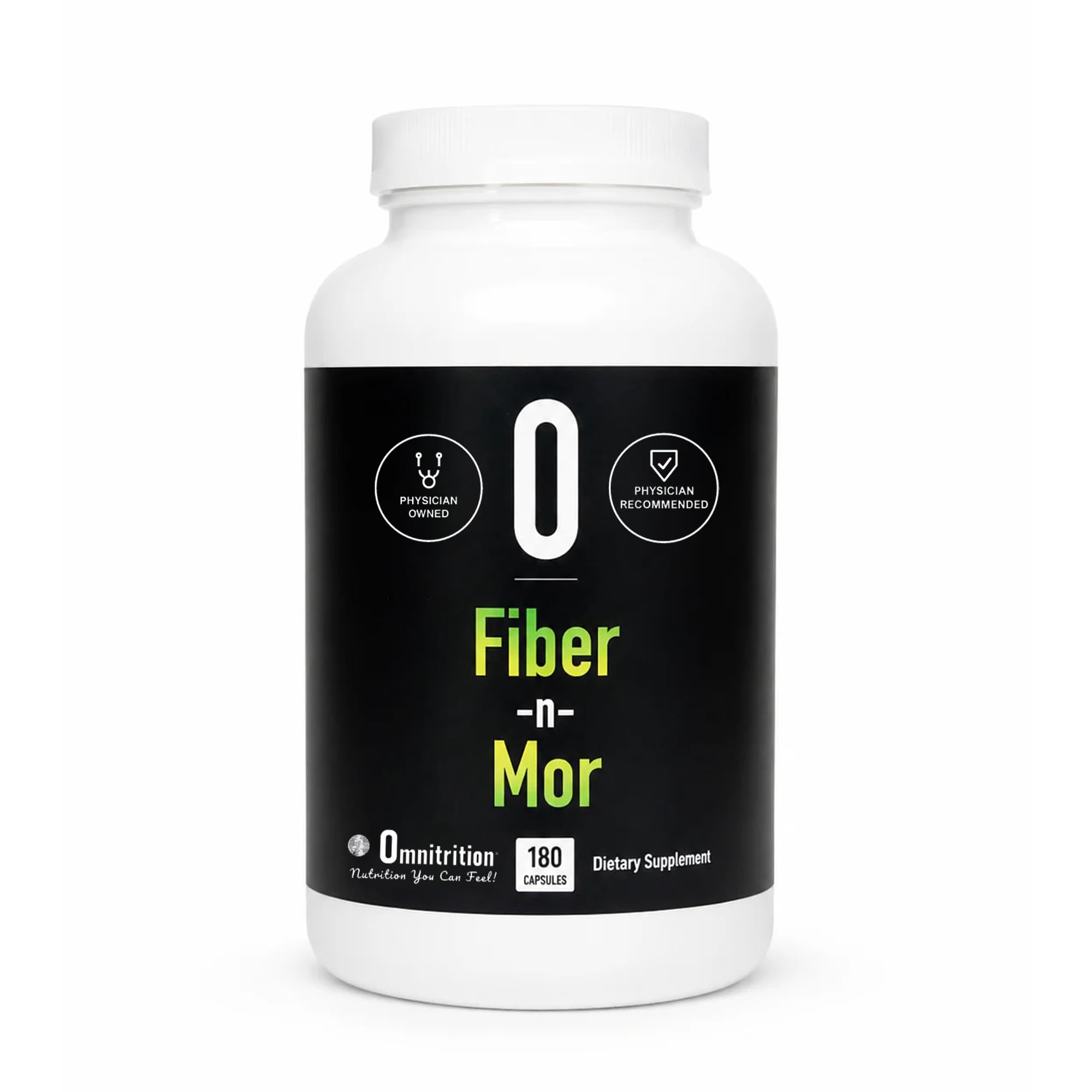 Omnitrition Fiber-N-Mor Fiber & Probiotic Supplement, Psyllium Husk, 180ct