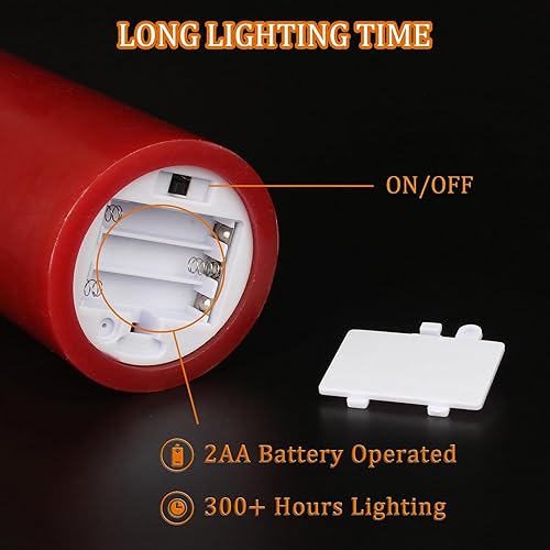 Miniatura 7 de YIWER Juego de 3 velas sin llama, 3.15 x H 456 pulgadas, pilares de cera real, no de plástico, incluyen llamas LED bailarinas realistas y control