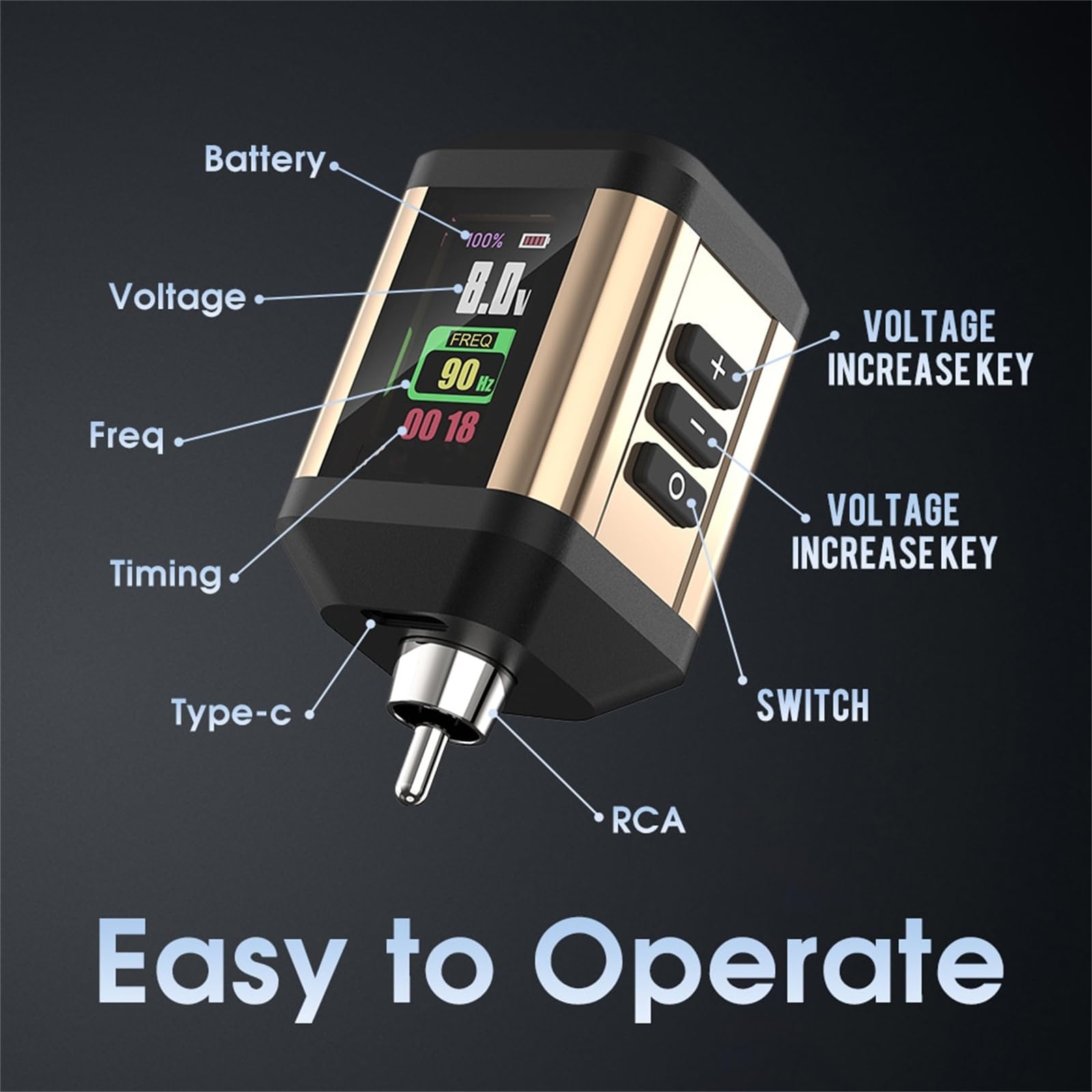 Tattoo Battery Power Supply Tattoo Machine Pen RCA Interface