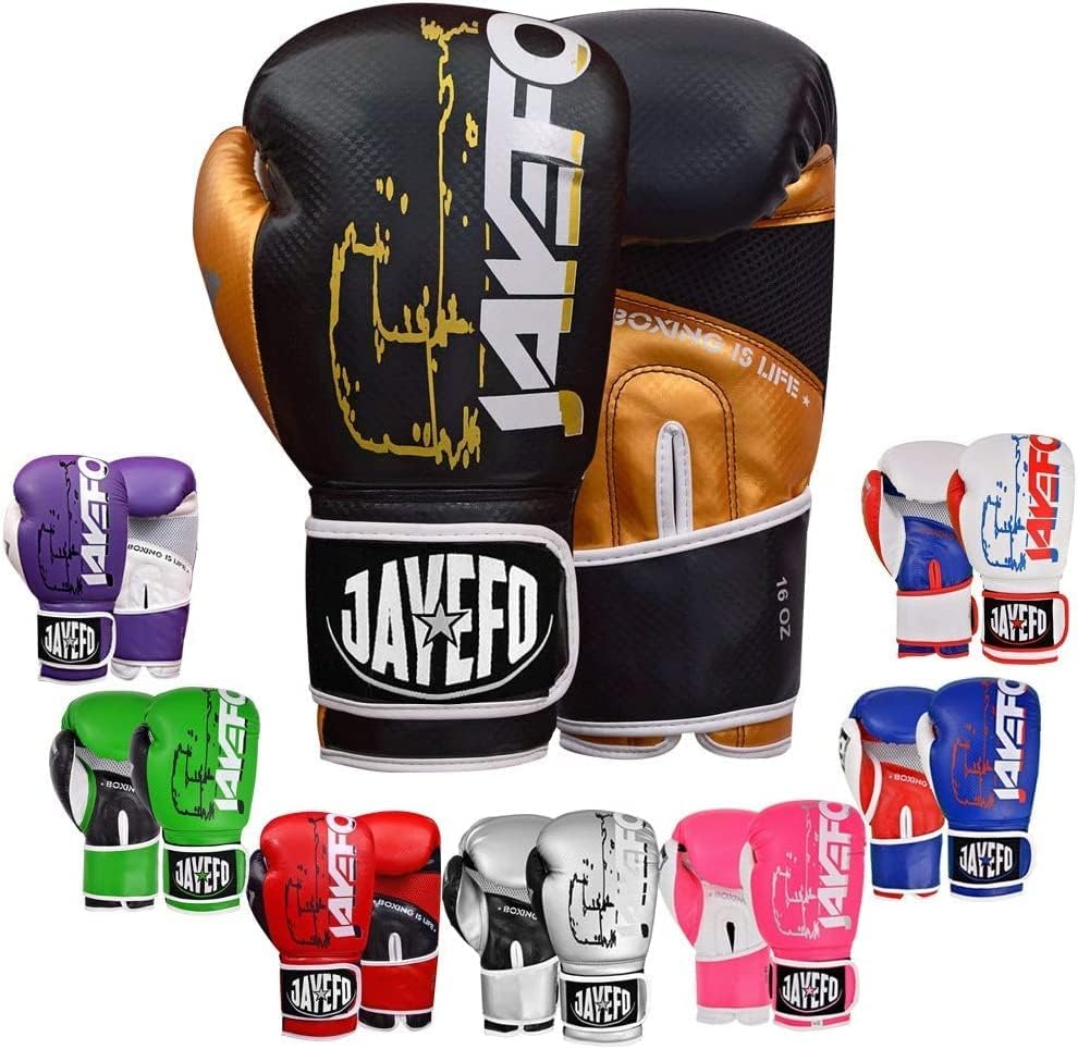 Jayefo Boxing Gloves Men, Women and Kids 2022 - Vegan Leather Sparring Gloves for Boxing, Kick Boxing, Muay Thai and MMA - Beginners Heavy Bag Training Gloves for Punching Bag