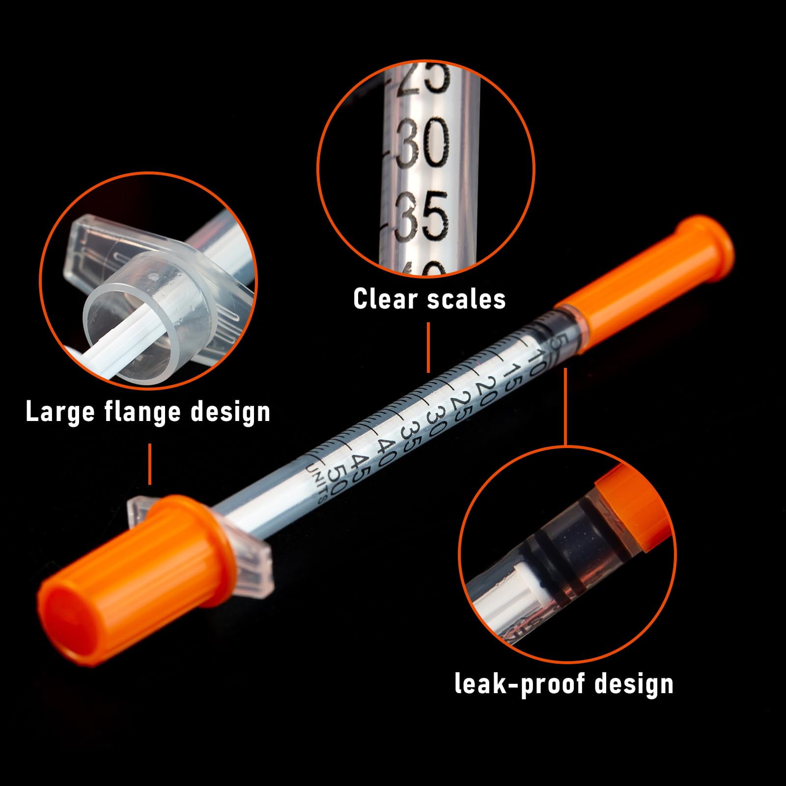 Jeringas de 0,5 ml/cc, 31 G, jeringas de laboratorio científico, envueltas individualmente, paquete de 20