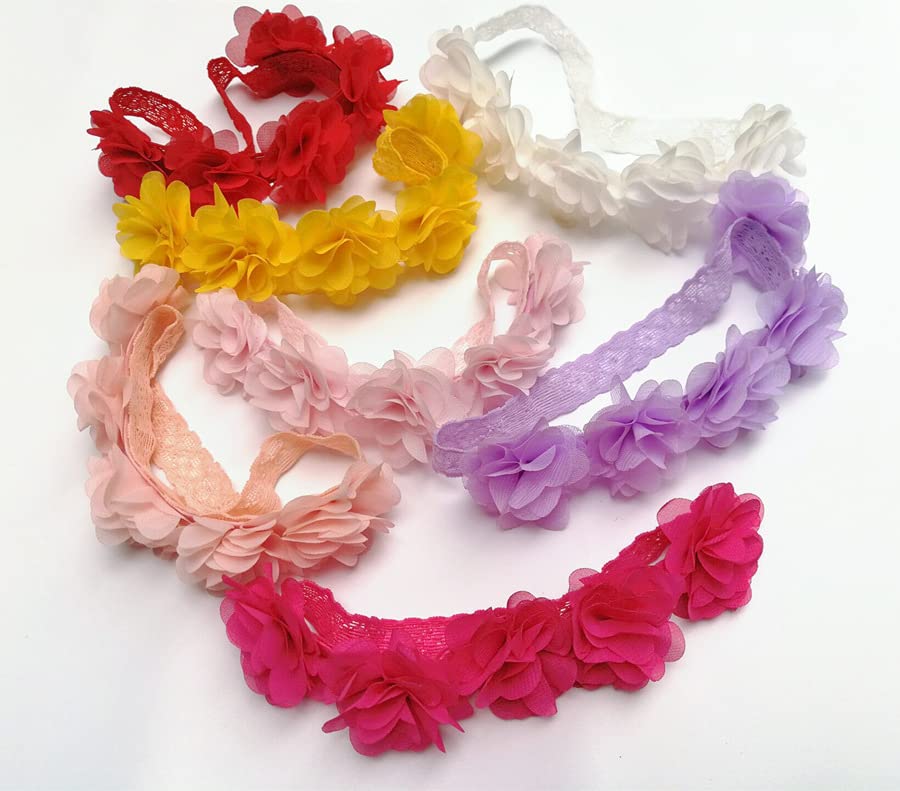 Miniatura 8 de Diademas florales para niñas con cinta de grogrén y estrellas de piel sintética para niños como fiestas, bodas, fotografía, accesorios para el