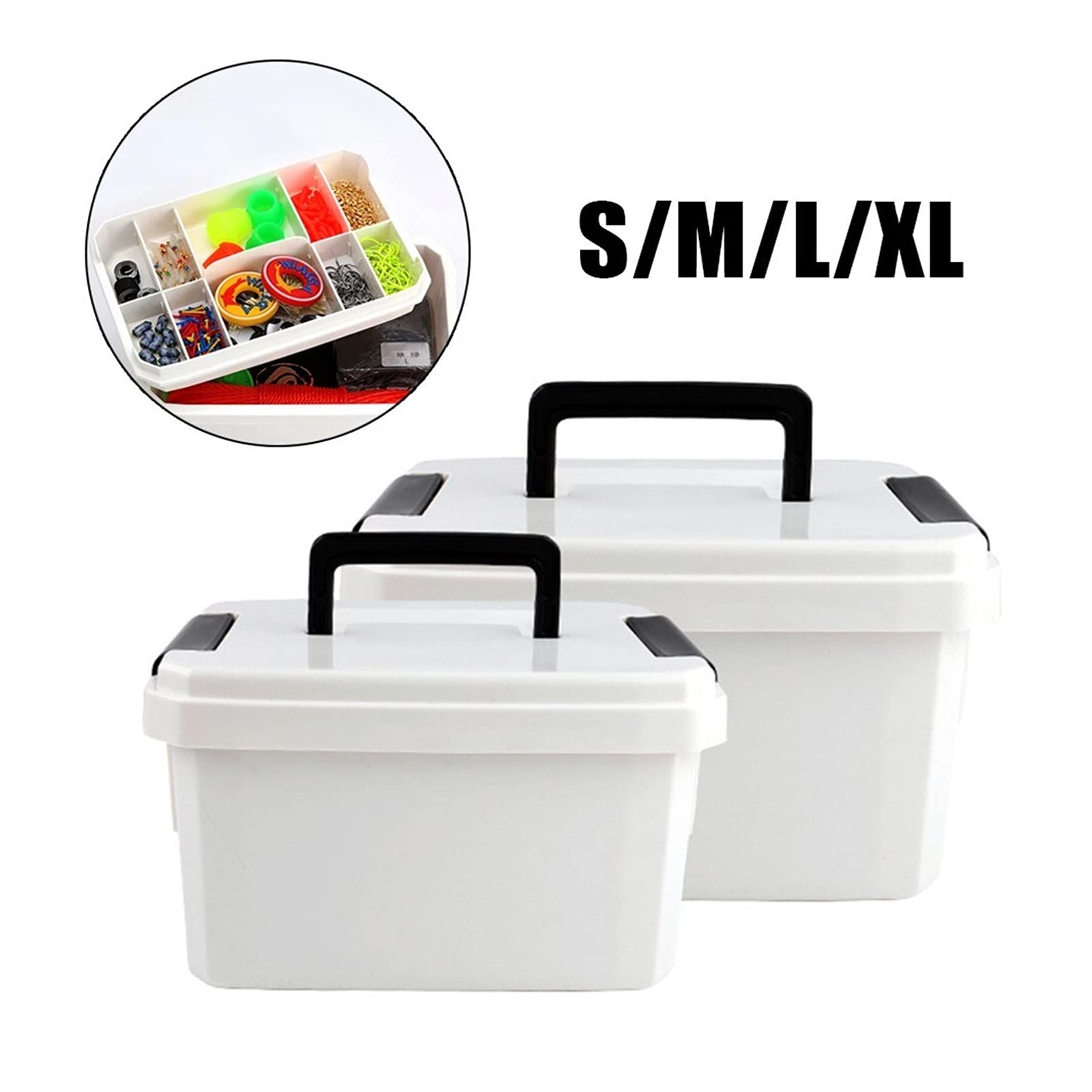 Angelzubehör Angelgerät Box mit Griff Angelgärtasche Carp Tools Speicher Tragbare Doppelschicht 8 stücke Fächer Pads mit Tragen Kleinteilebox (Color : Large)