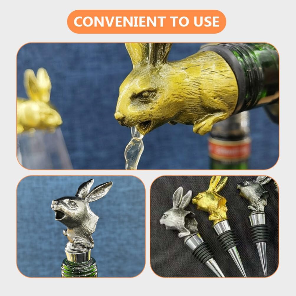 UPKOCH 4pcs Wine Pourers Stainless Steel Bunny Wine Spout for Easy Pouring for Parties Weddings and Home Use Creative