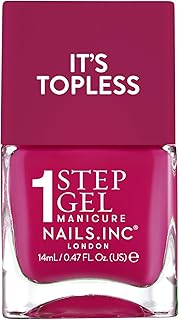 Nails Inc It's Topless Gel-Like Nail Polish, 4-in-1 Base Coat, Treatment, Color & Top Coat, Long Lasting, Strong, Chip Free Nails, Glossy Salon Quality Manicure, Air Dry Nail Polish, Kylie, 0.47 Fl Oz