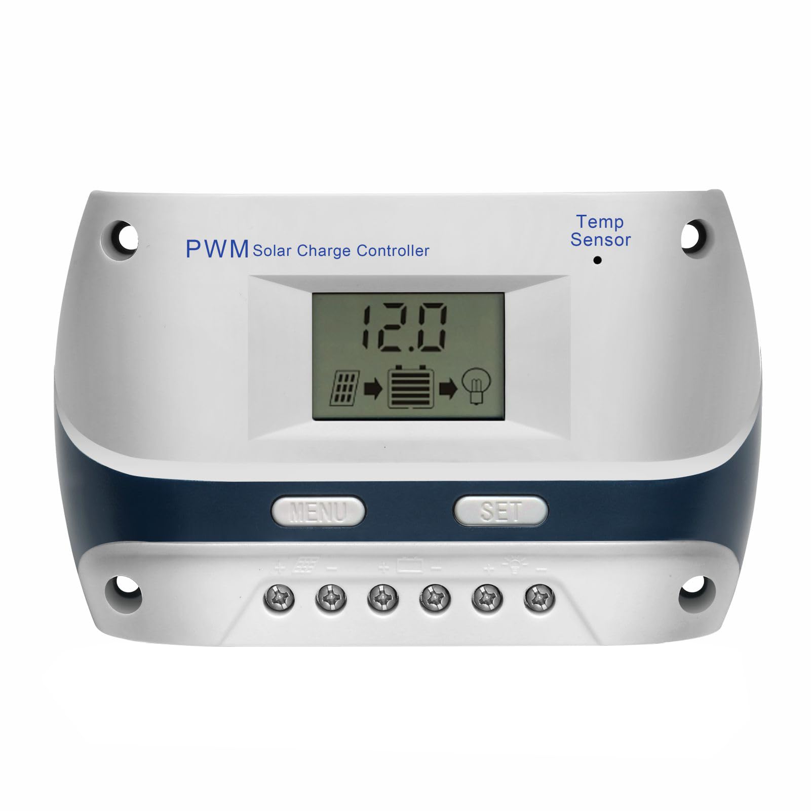 NINGDEFLY 10A 30A Solar Charge Controller 12V/24V PWM Solar Charge Controller with LCD Display USB Port Suitable for FLD/LiFePO4/SLD/GEL