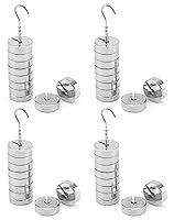 Vista 1 de QWORK Juego de 4 piezas de peso ranurado, juego de masa ranurada de 9 piezas con perchas - 9 pesos (1.76 oz) - 17.76 oz