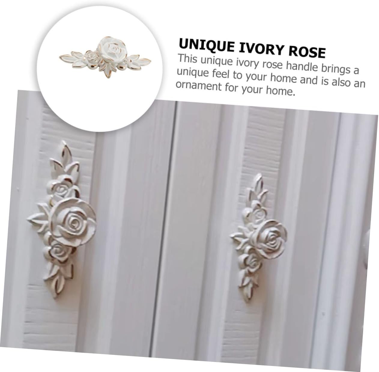 Angoily Vintage Handle Door Knob Interior Zinc Alloy Cabinet Pulls Flower Design for Wardrobe Dresser Bookcase