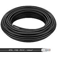 Vista 11 de Cable de panel solar Shirbly - 200 pies de cable de cobre estñado en negro, 10AWG (6mm²), cable de extensión solar PV para automotriz al aire libre