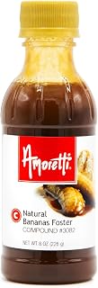 Amoretti - Natural Bananas Foster Compound 8 oz - Natural Flavors, Shelf Stable Even After Opening, Certified Kosher, TTB Approved, Perfect for Baking Applications & Beverages