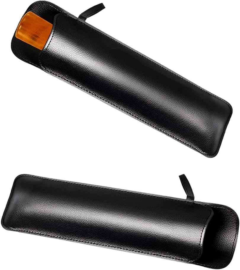 Black PU Leather Umbrella Cover For Case Portable Waterproof Umbrella Storage Pocket Water Absorbent Umbrella Bag Ultrafine Cover Cloth For Case Outdoor Travel Accessories Umbrella Storage image 3