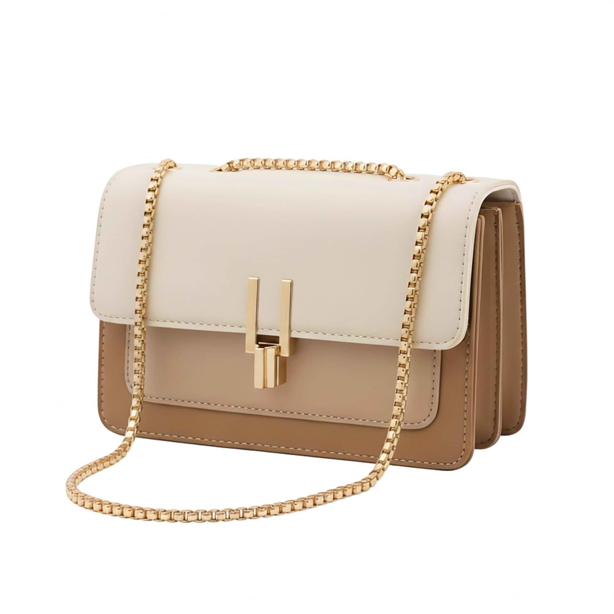 Women's Small Crossbody Bag Vegan Leather Shoulder Purse with Chain StrapQuilted handbag with gold chain strap, perfect for travel, work, weddings and everyday wear, great gift for women