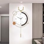 Wall Clock,Decorative Wall Clocks with Pendulum,Silent Quality Quartz Wall Clock Battery Operated,Large Wall Clock for Living Room,Kitchen,Home,Bathroom,Bedroom Wall Decor,13x21.65inch(Black)