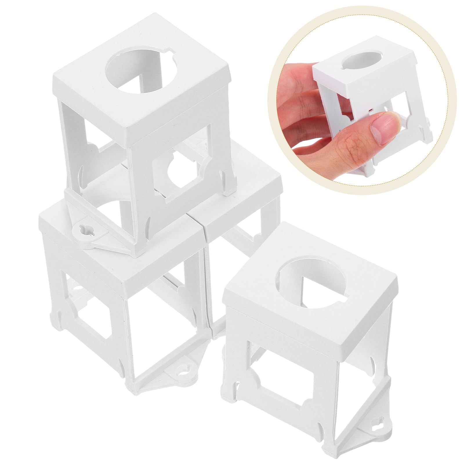 Soporte de Montaje en Riel Plástico Blanco Instalación de 22 Mm, 4 Piezas para Interruptores de Botón Pulsador para Uso Doméstico E Industrial