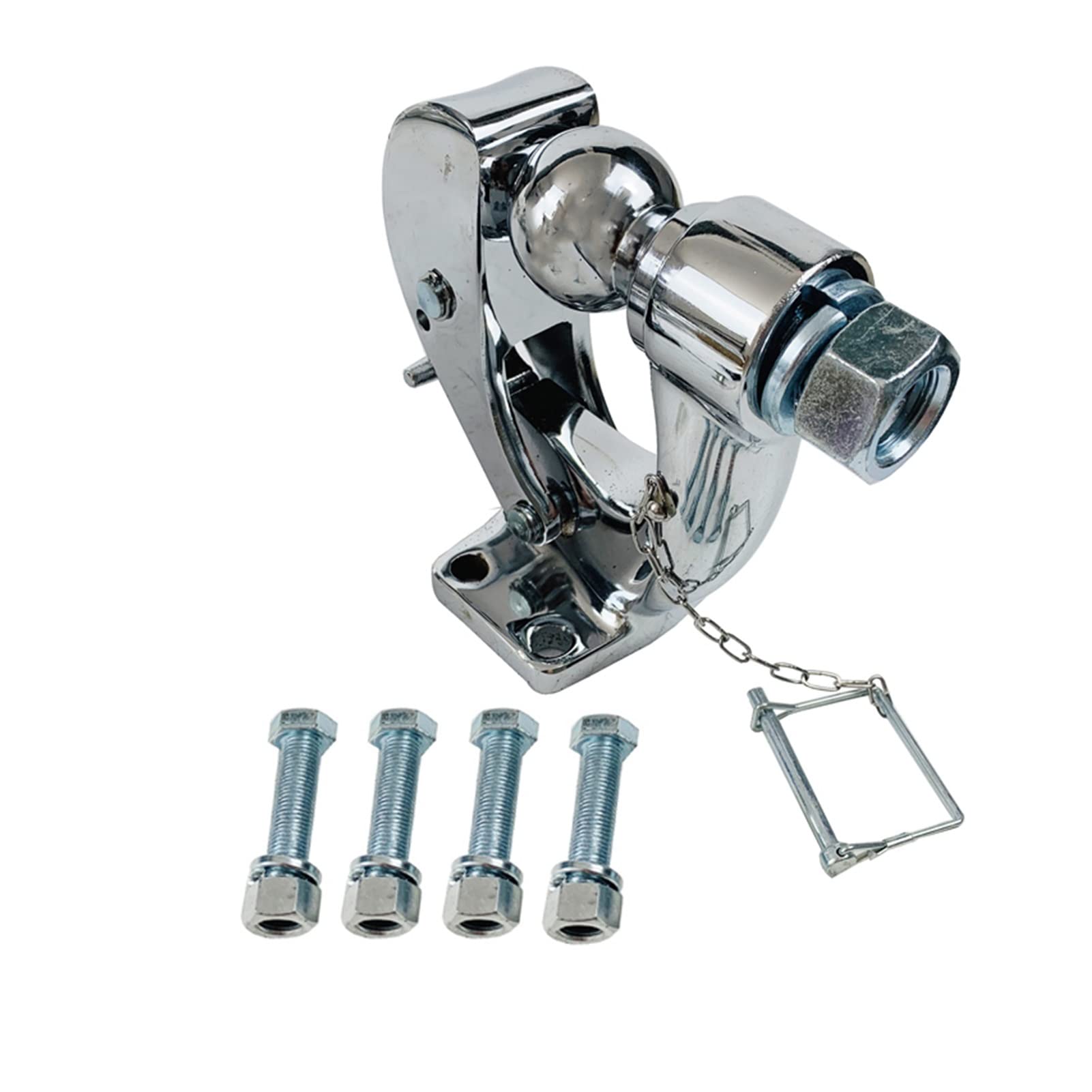 Zaczep przyczepy, Chromowany hak czopowy 5TON Combo z 2-calowym zaczepem kulowym 50 mm Kula holownicza Heavy Duty Trailer Parts(With 50mm ball)