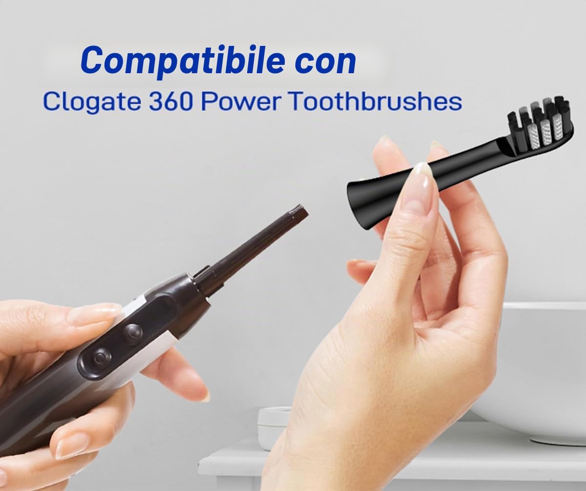 Testine compatibili con spazzolino da denti Colgate 360 Sonic Power al carbone