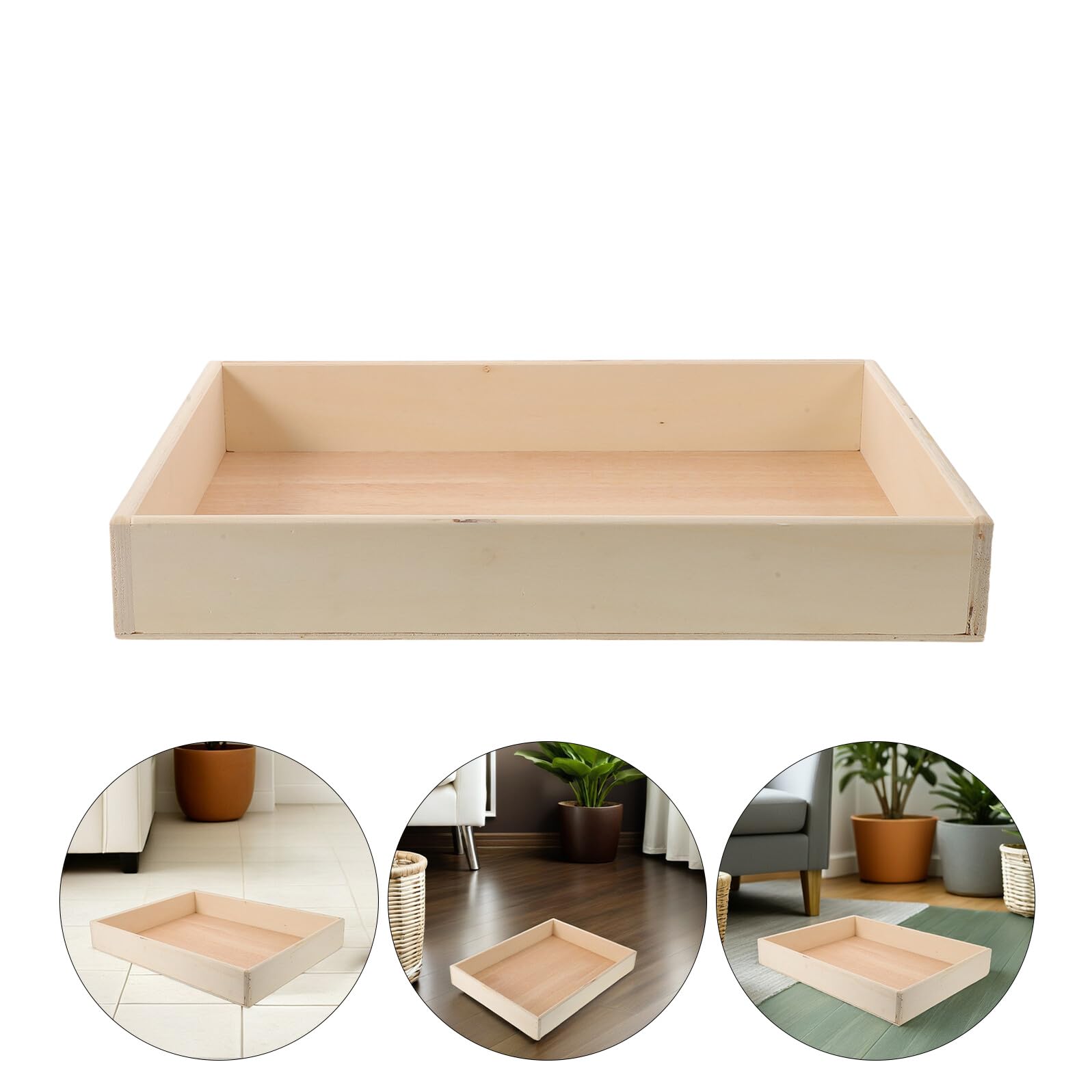 Hemobllo Bandeja de Arena Montessori de Madera Natural 40x30x6 Cm para Jardín Zen Japonés, Mini Bandeja para Meditación y Relajación en Escritorio, Accesorio Decorativo para Oficina y