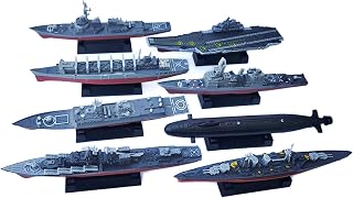 Almencla 8 Pieces Aircraft Carrier Toy Model DIY Assemble Models Collectible Submarine Naval Ship Playset Warship Toy for Children Kids Party Favors