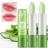 Vista 1 de Pintalabios de aloe vera, Firstfly de larga duración, nutritivo bálsamo labial, hidratante, mágico, cambio de temperatura, brillo de labios