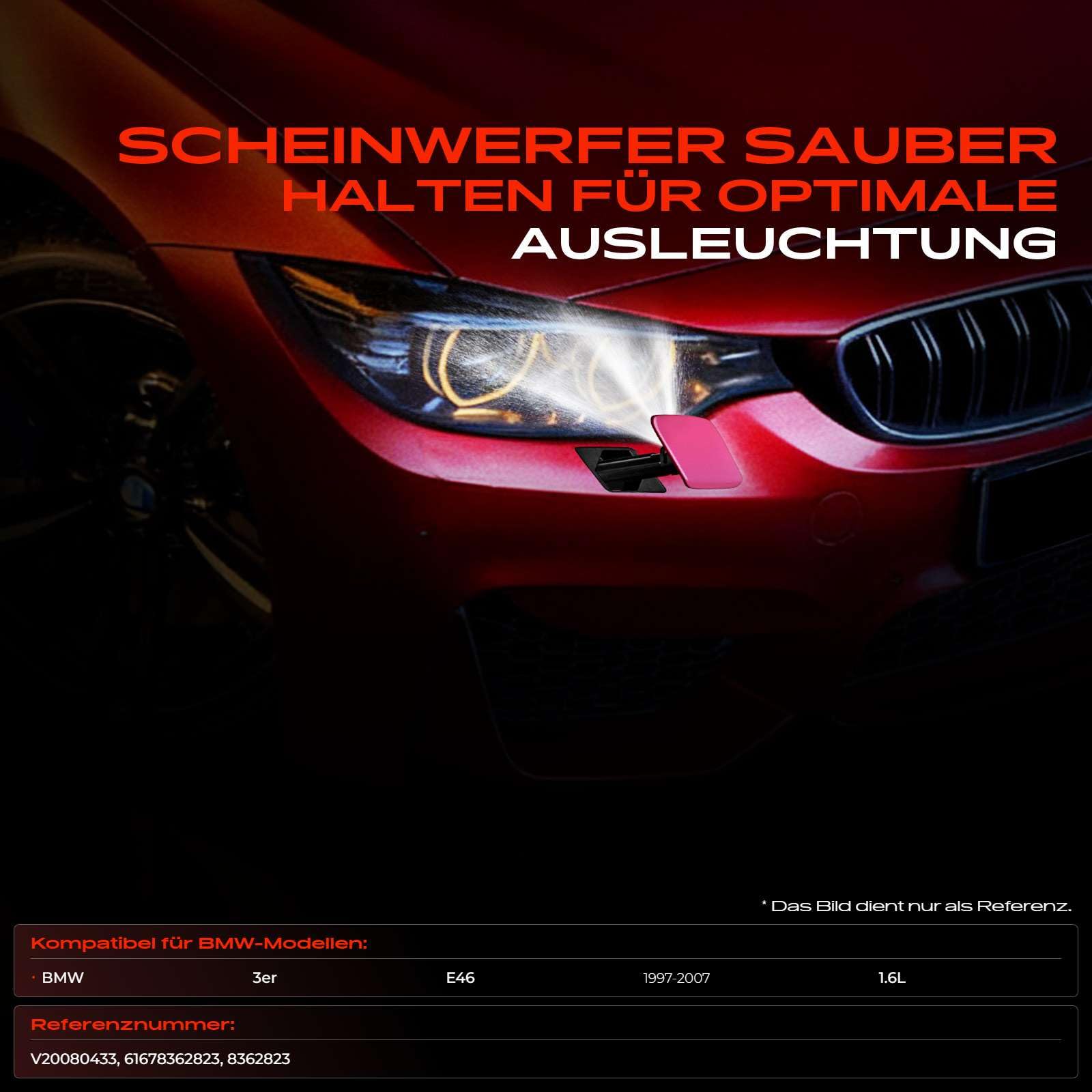 Frankberg 2x Scheinwerferreinigung Waschwasserdüsen Vorne Links Rechts Kompatibel mit 3er Compact E46 Touring Replace# V20080433