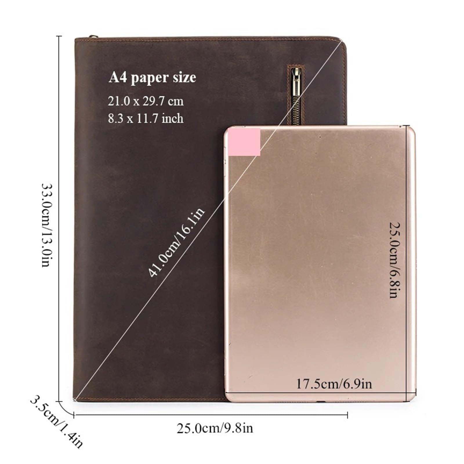 Dokumententasche Aus Leder Multifunktions A4 Leder Padfolio Portfolio Männer Datei Ordner Telefon Dokument Halter Organizer