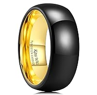 Vista 125 de King Will Alianza de boda de carburo de tungsteno para hombres y mujeres, anillos de promesa para parejas abovedados de alto pulido Plata-8 mm.