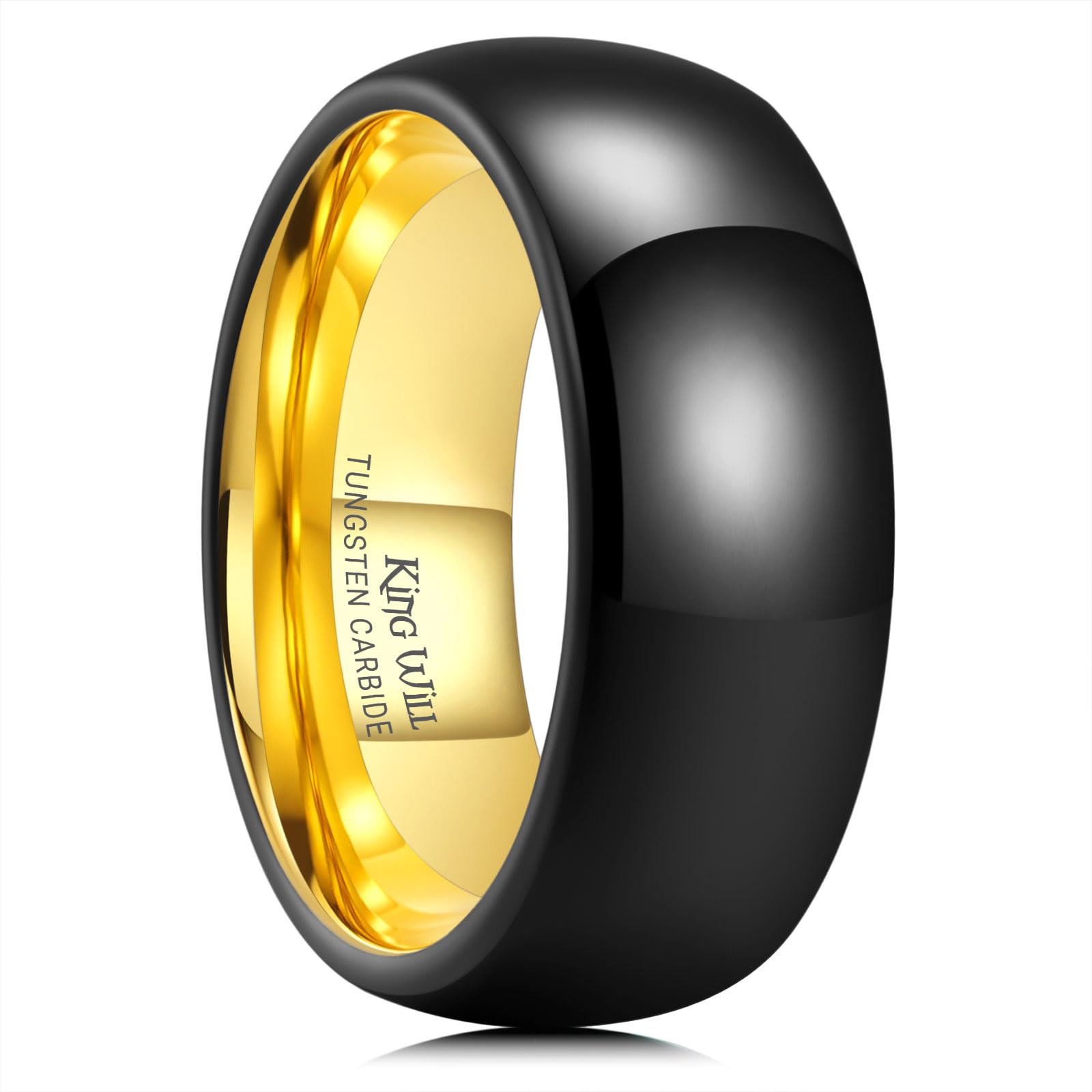 Tungsten Carbide Wedding Band for Men Women Promise Rings for Couples Domed High Polish