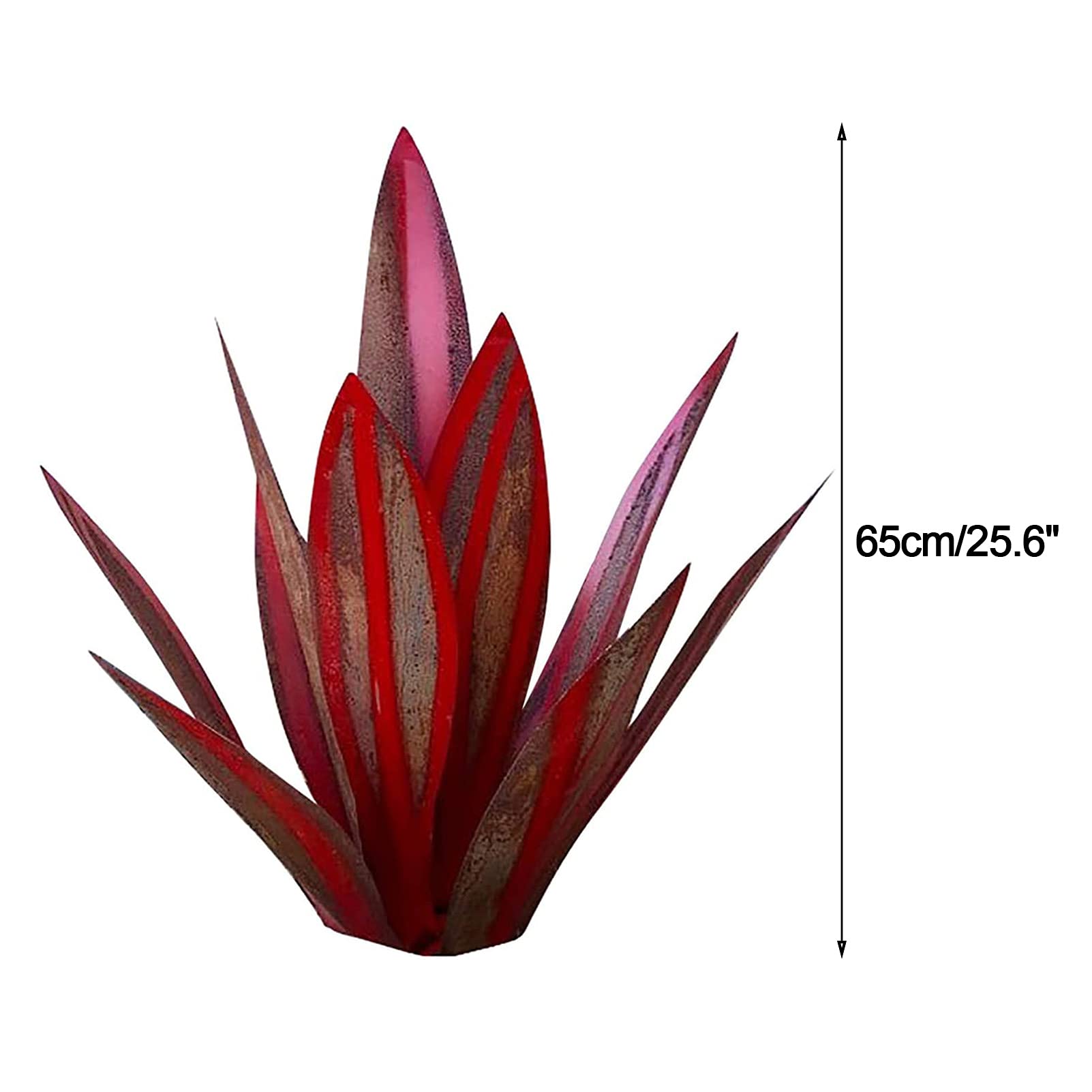 Scultura Rustica di Tequila Rossa 65cm, Arte della Pianta di Agave in Metallo Fai-da-Te, Decorazioni per Il Giardino con Basi Resistenti, Statua per Decorazione del Patio Esterno