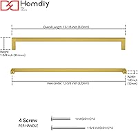 Vista 29 de homdiy 25 Pack 6-1/4 Inch Gold Handles for Cabinets Kitchen Cabinet Handles Brushed Brass Cabinet Pulls Gold Hardware for Cabinets Stainless Steel