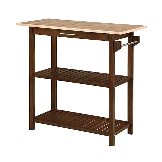 Convenience Concepts Designs2Go 3 Tier Butcher Block Kitchen Prep Island 40