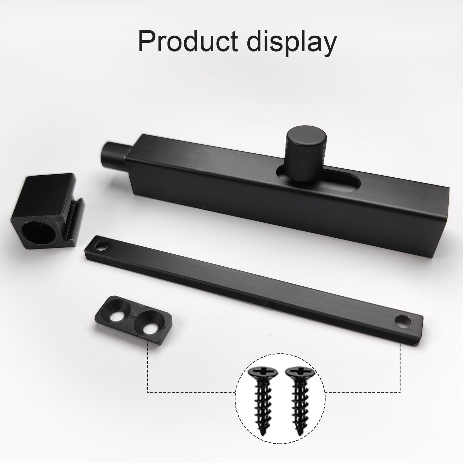 Serratura A Catenaccio Scorrevole Per Porte Interne - Nero, Facile Installazione - Foto 6